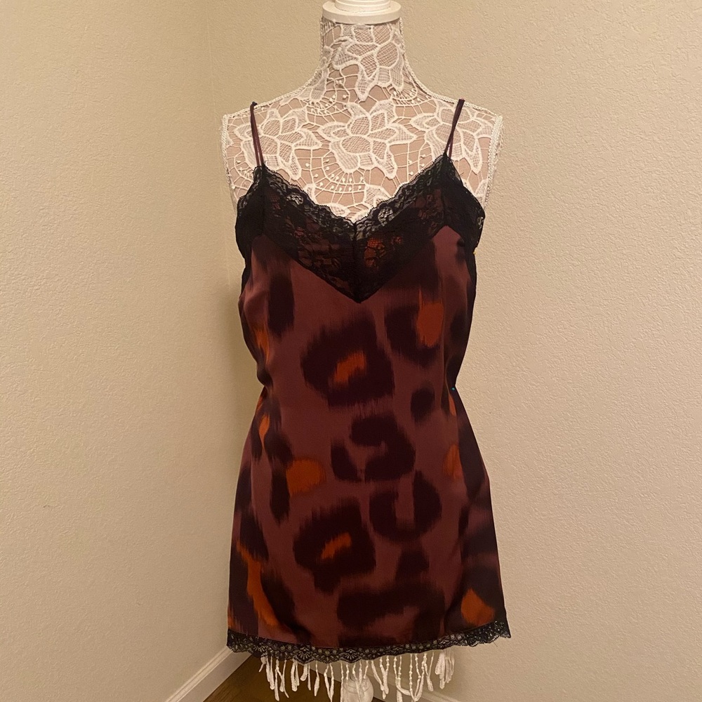 Zara Cheetah/ Lace Slip Dress
